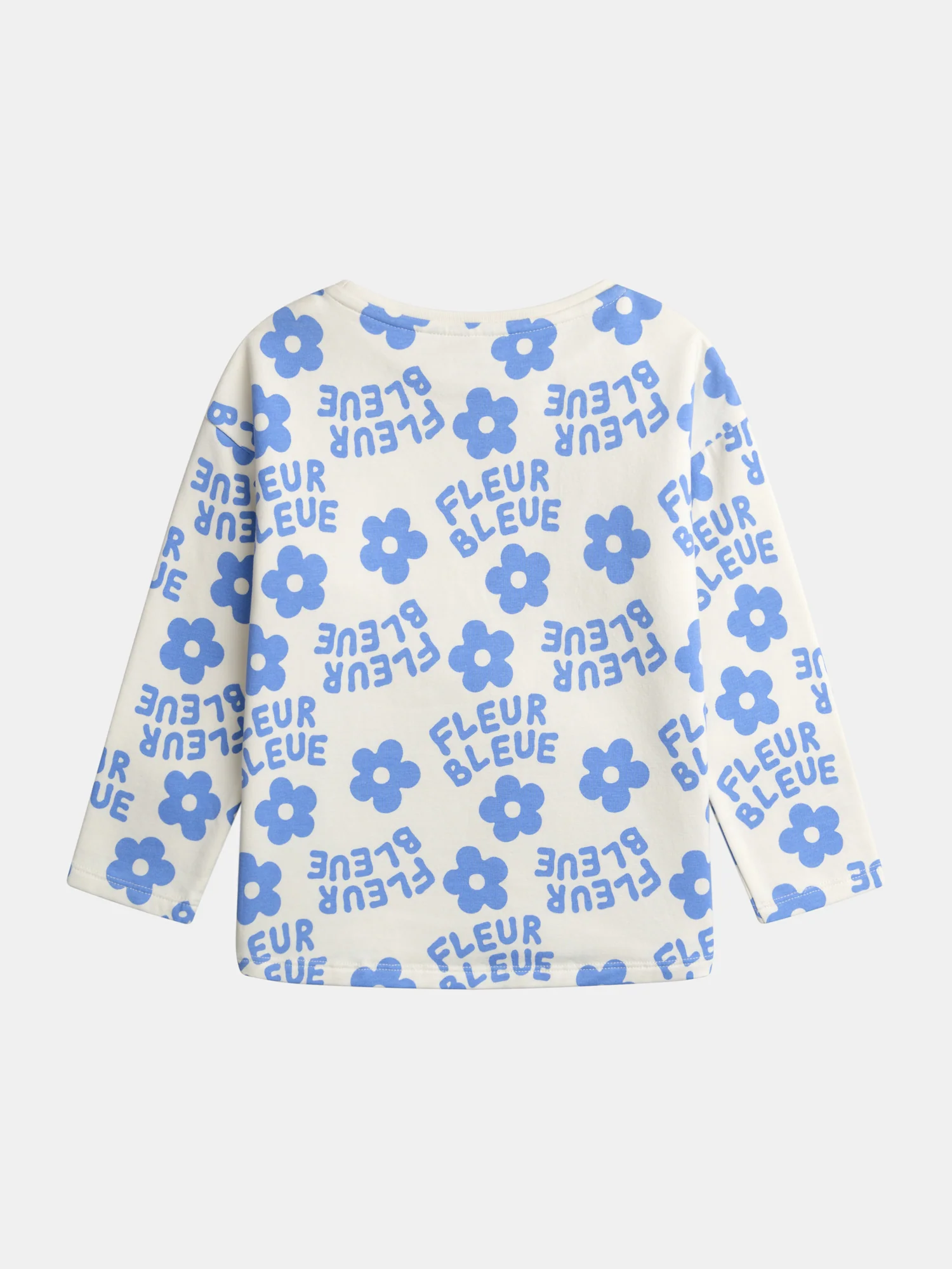 Pyjama écru imprimé all-over fleuri bleu pour fille - Image 5