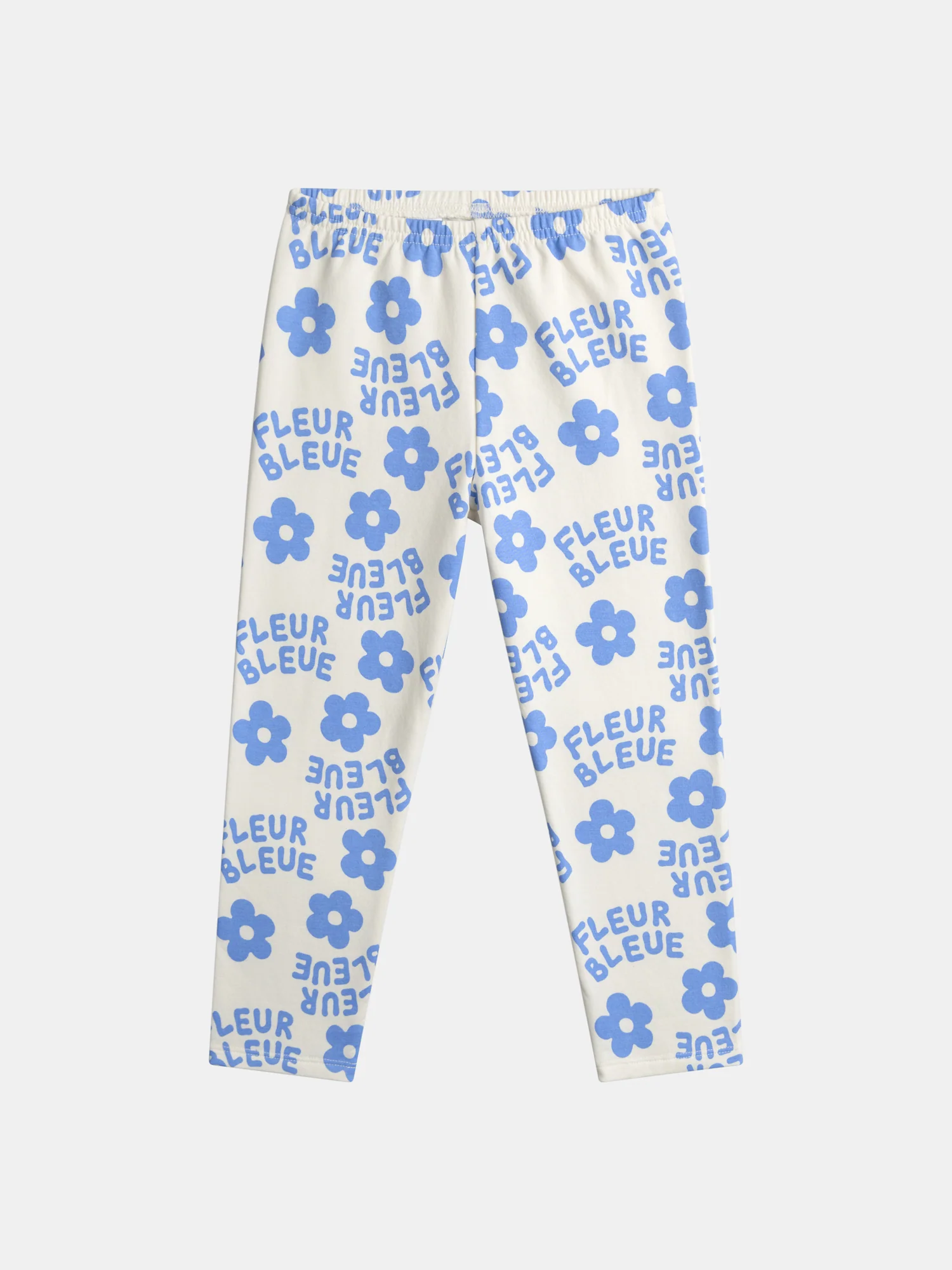 Pyjama écru imprimé all-over fleuri bleu pour fille - Image 6