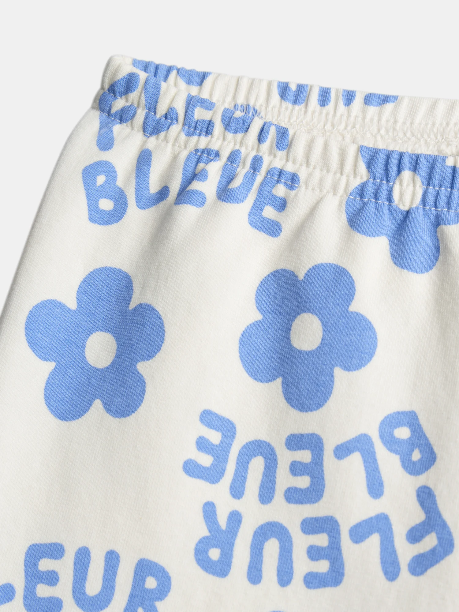 Pyjama écru imprimé all-over fleuri bleu pour fille - Image 7